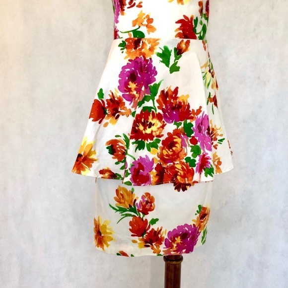 Betsey Johnson Strapless Floral Peplum Dress - Picture 4 of 8
